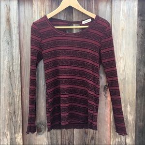 🍯 Ginger G Long-Sleeved Striped Keyhole Top